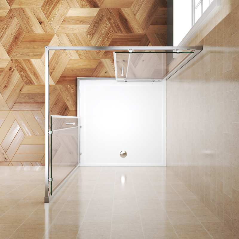 32"D x 32"W x 72"H Framed Corner Shower Enclosure, Square Shower Enclosure, Glass with Nano Easy Clean Coating