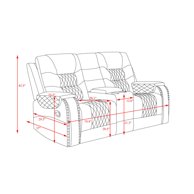 Sabriena Faux Leather Recliner, Gray Faux Leather