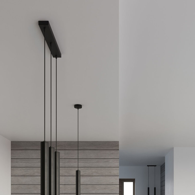 Bohlen - Light Stainless Steel Pendant, Black, 2 Lights, 52cm W x 8cm D