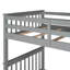 Lit superposé simple au-dessus de simple avec échelles et deux tiroirs de rangement (gris) (Lt000265aae)