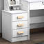 Stylish Vanity Desk With 3 Colour Lighted Mirror - Spacious Storage, White Modern Lights