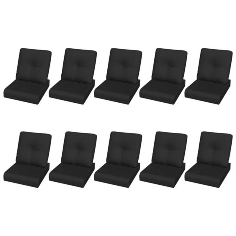 Durable 4" Olefin Seat Cushions, Black, 10