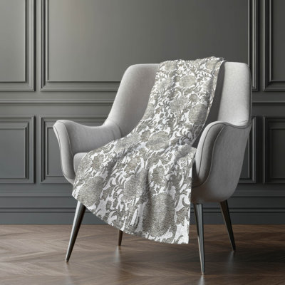 Addison Machine Washable Sherpa ASB677 Floral Throw Blanket