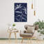 Indigo Floral II, art abstrait contemporain audacieux et lis-1461415939