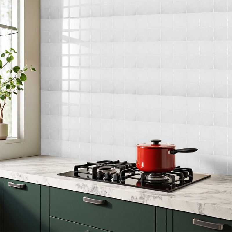 10Pcs Self-Adhesive Wall Tile Stickers, Light Grey