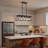 31.5" Industrial Farmhouse Rectangular Pendant Light with Wood Accents Adjustable Height for Kitchen Island or Dining Room
