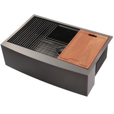 36'' L Farmhouse / Apron Single Bowl Stainless Steel Kitchen Sink