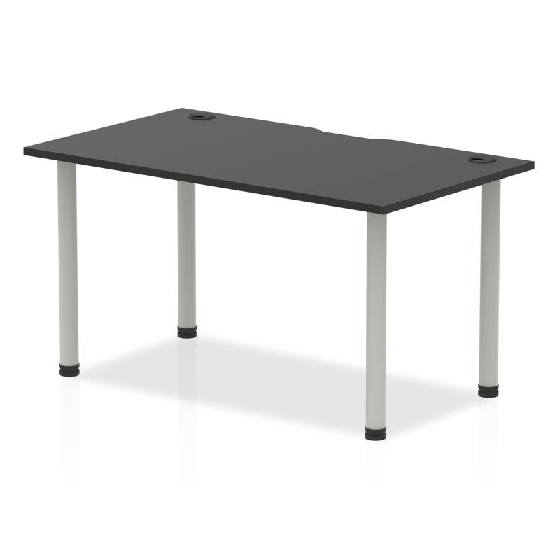 Metal Base Writing Desk, Silver, 72.5cm H x 140cm W x 80cm D