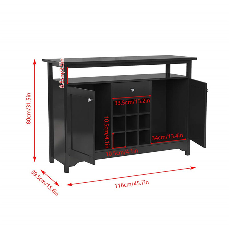 Aajah 116cm Sideboard, Black