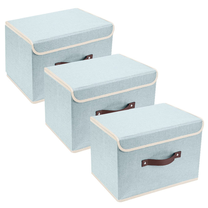 Brayden Studio Camar Fabric,Plastic Decorative Bin, Blue