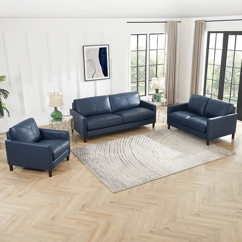 Causeuse moderne en cuir Yorkdale, Marine