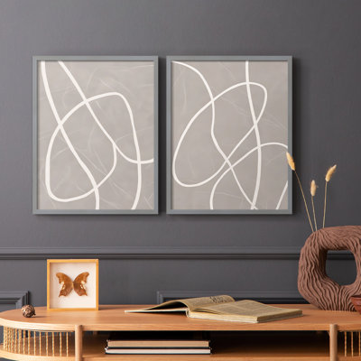 ABSTRACT Series DLxxxxi - Impression encadrée de qualité supérieure - prête à être accrochée - aucun clou requis - aucun clou requis