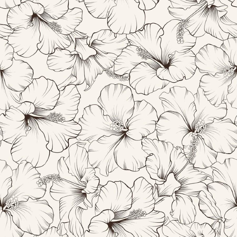 Rouleau de papier peint Thora, Blanc / noir, L 126 po x l 24 po
