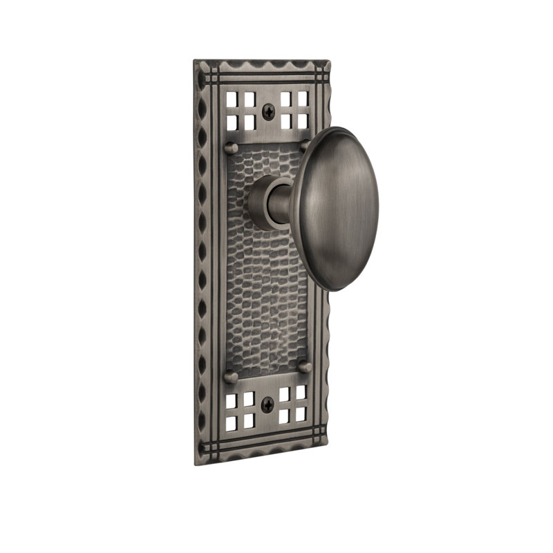 Craftsman Plate with Homestead Door Knob, 2 3/8, Antique Pewter