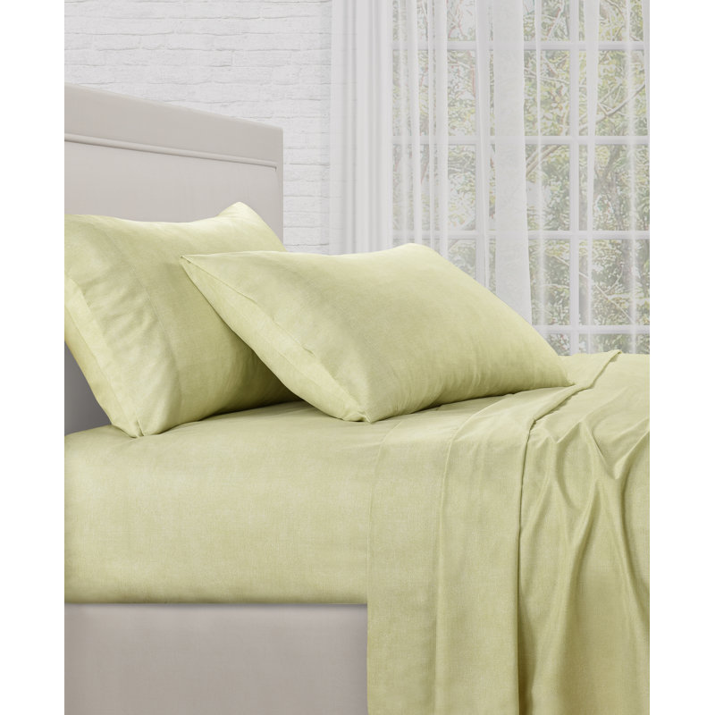 Ensemble de draps pour chambre d'amis ROONEY, Ensemble de draps pour lit simple TG avec 1 taie d, Bleu