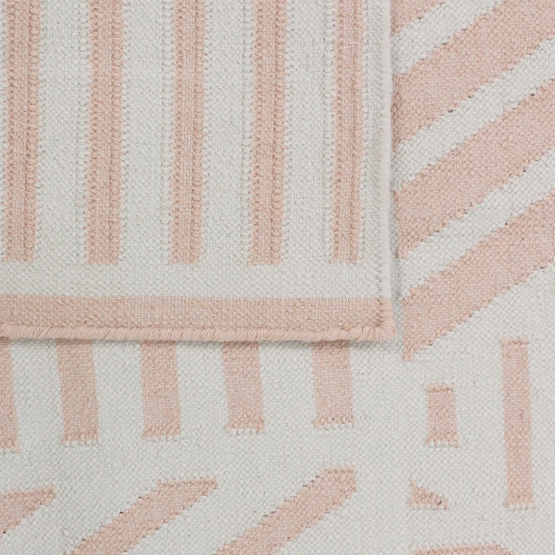Sally Striped Area Rug in Pink/Ivory, Runner 2'6" x 7'
