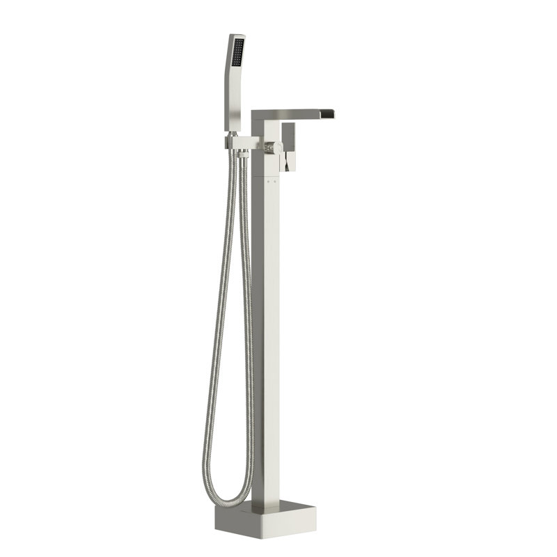 Waterfall Faucet For Bathtub, 360 Rotatable Spout And Hand Shower, Heavy - Duty Brass, Brushed Nickel Design Tub With Spout, Brass Construction,