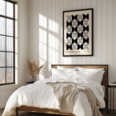Impression monochrome de courbes de Bauhaus