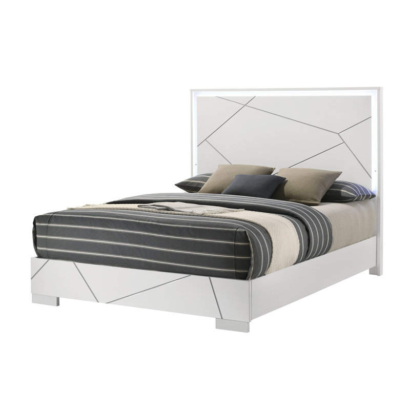 Ayla White King Panel Bed