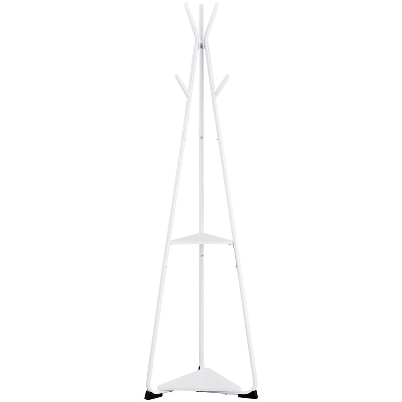 Metal Freestanding 6 - Hook Coat Rack, White