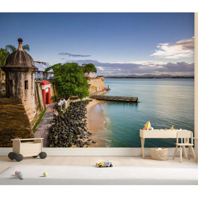 Wall Mural Peel and Stick Wallpaper San juan puerto rico historic architecture pictures royalty Self-Adhesive Removable Contact Paper Wall Decor for Living Room Bedroom 69"H x 96"W