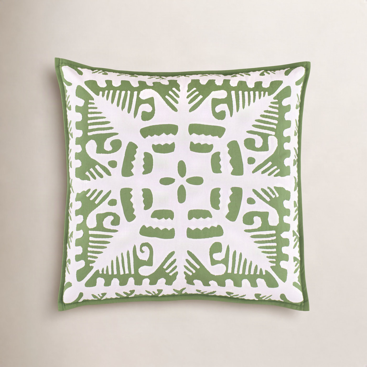 Knight Wood Cotton Shams, Olive, Euro