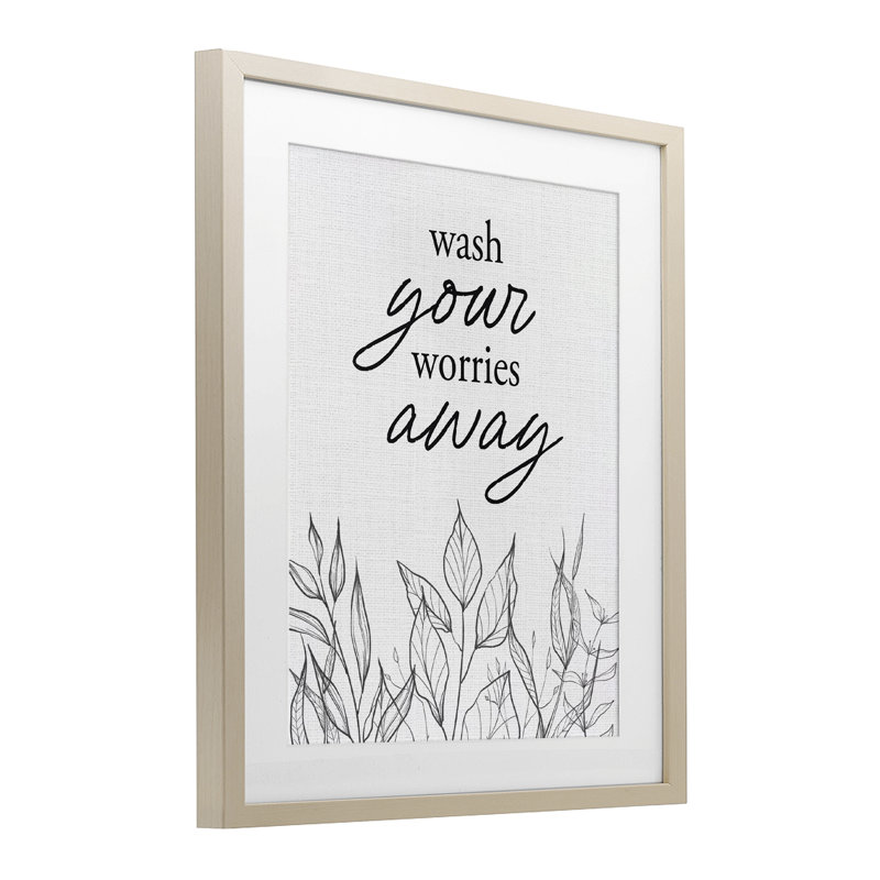 Wash Your Worries Away, Cadre de récolte en pin, H 21 po x l 17 po
