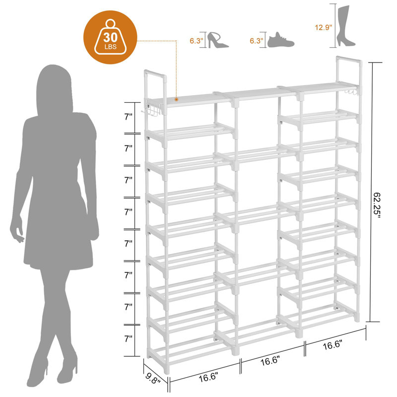 55 Pair Shoe Rack, White