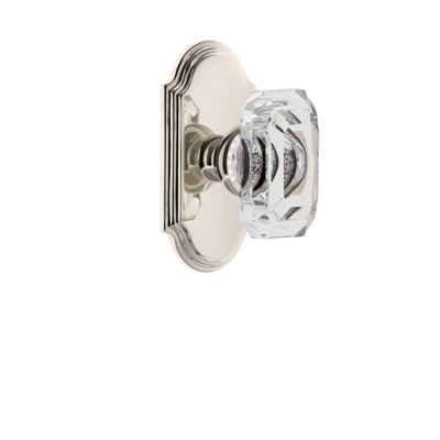 Grandeur Arc Plate Passage with Baguette Crystal Door Knob