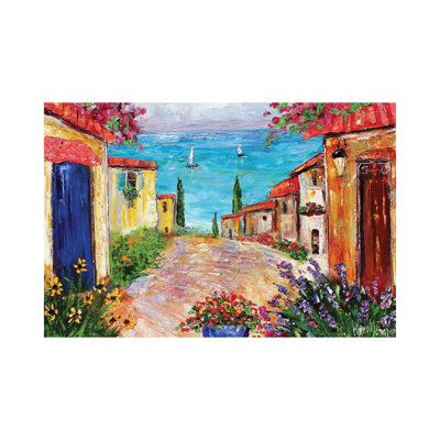 Lake Como by Karen Tarlton - Wrapped Canvas Painting