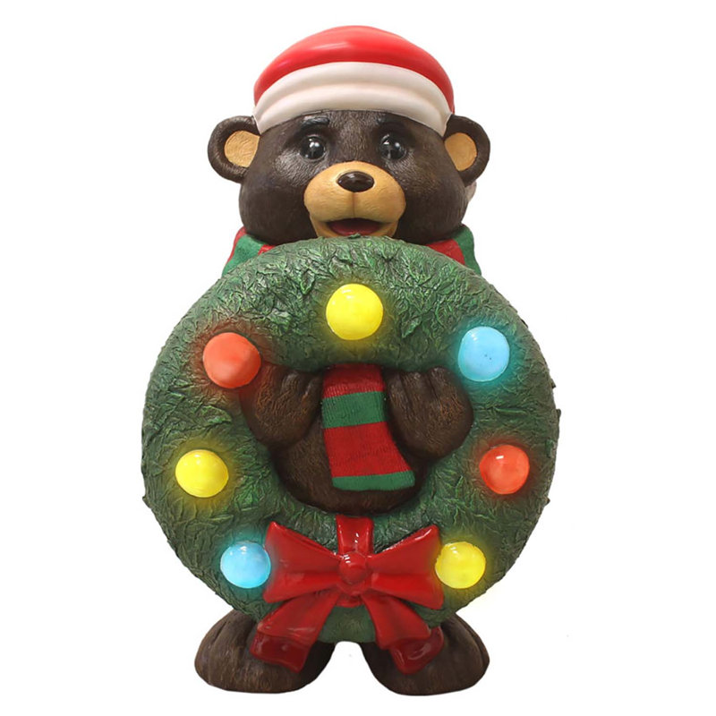 Ours en peluche de Noël avec couronne