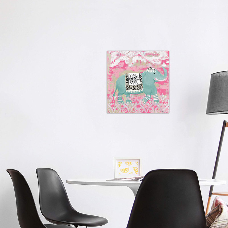 «Pink Bazar II» par Hakimipour-Ritter - reproduction d'art, Toile tendue, Pas de tapis, H 12 po x l 12 po x P 0,75 po