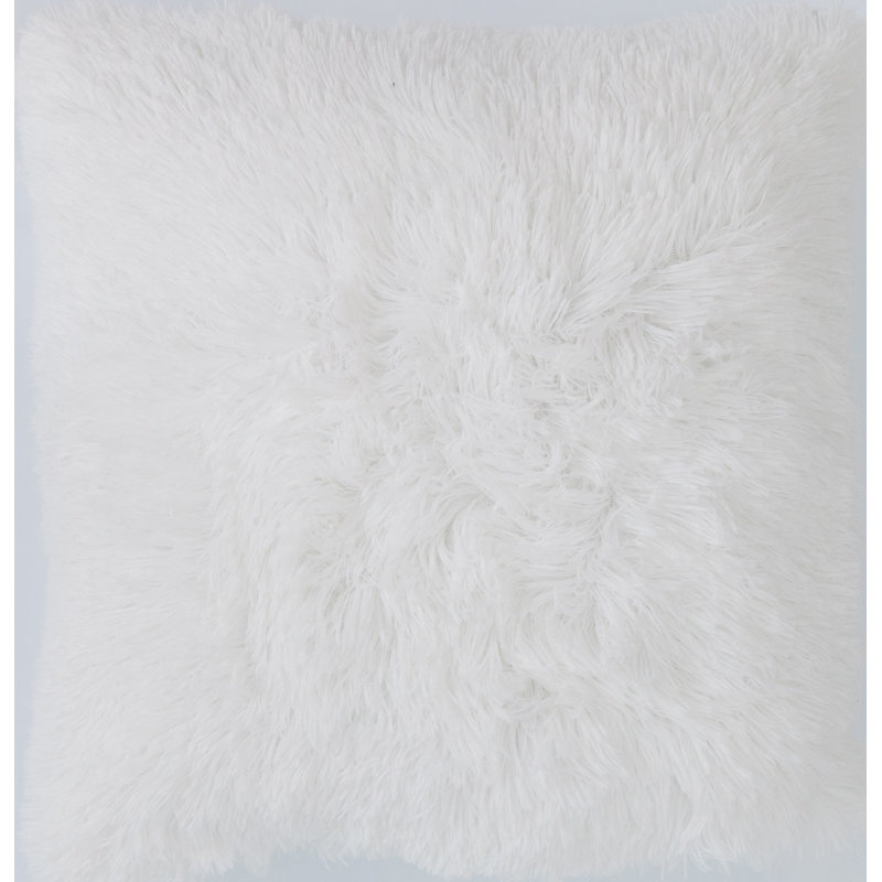Gray Ombre Faux Fur Square Throw Pillow Set