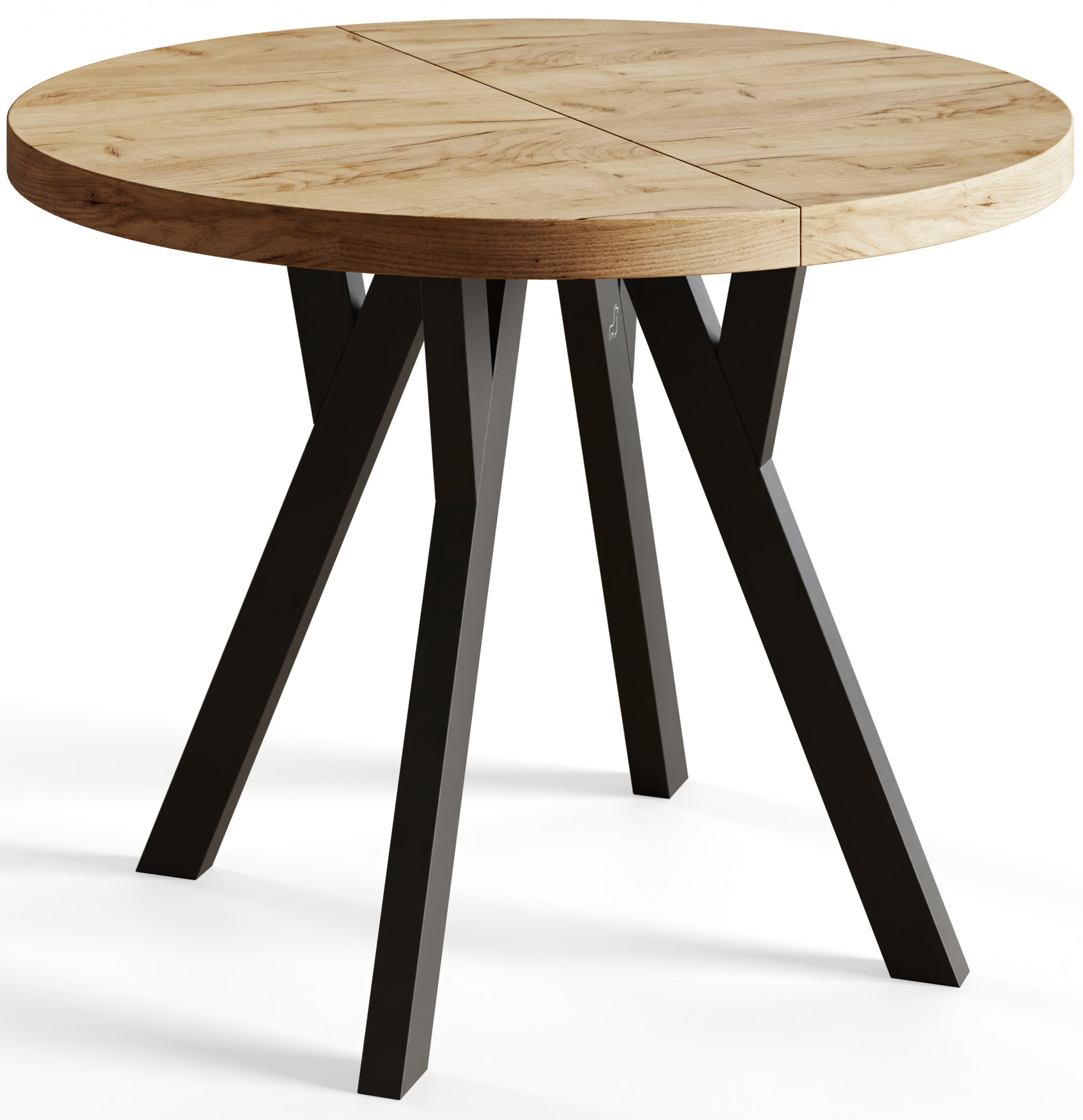 Dining Table Ovo 90/190 Black Legs Top Craft