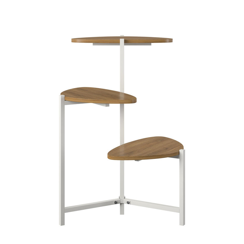 Ian Plant Stand - Set of 3, Walnut/White