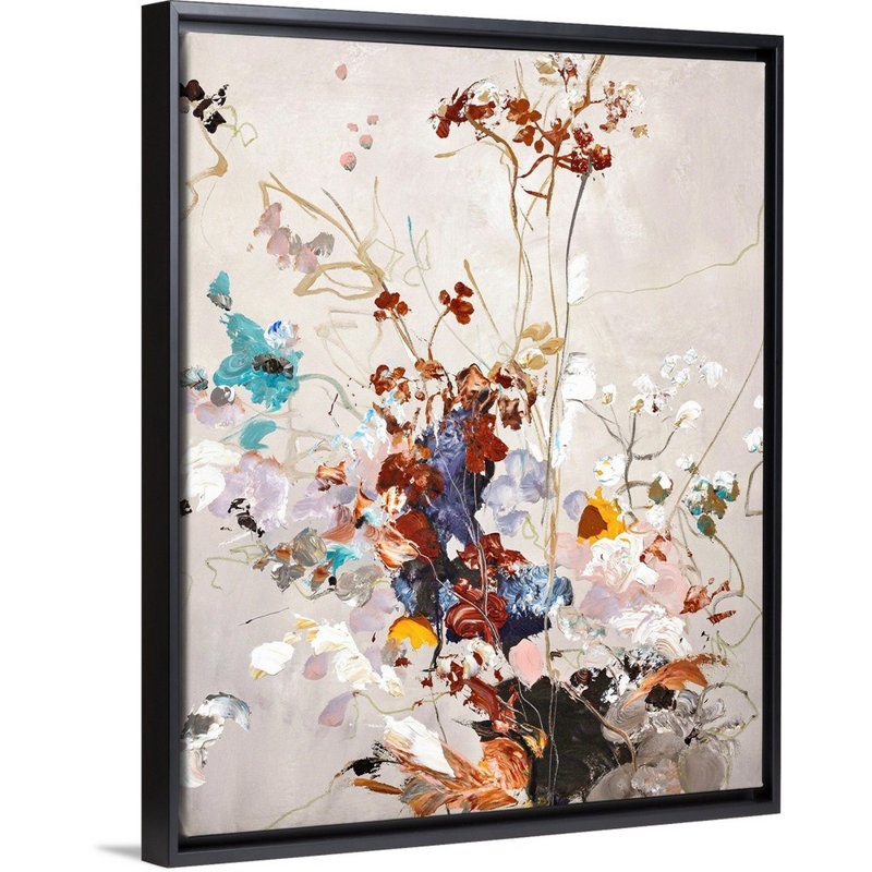 " Fall Floral " Painting Print, 32" H x 26" W x 1.75" D, Black Framed