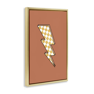 Checking Lightning Bolt Framed Floater Canvas by JJ Design House, LLC.