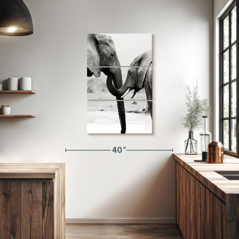 Mère et bébé éléphant Brampt, H 38 po x l 24 po