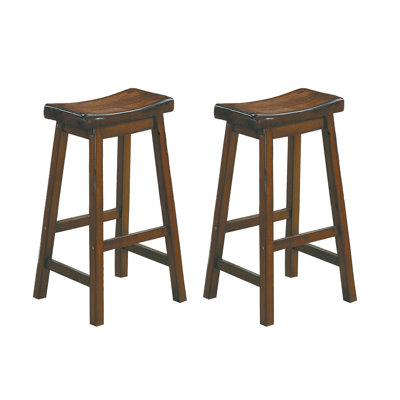 Ensemble de tabourets à hauteur de bar 29 po et ensemble de 2 fauteuils de style selle en bois massif