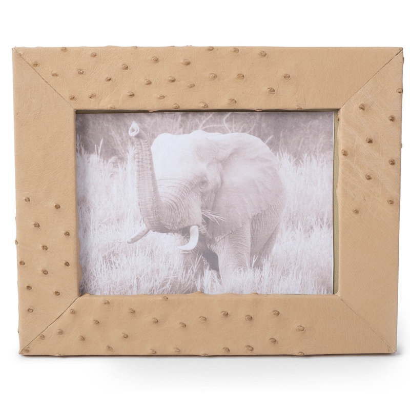 Genuine Leather 5x7 Picture Frame, Cream