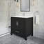 Meuble-lavabo simple de l 30 po x P 22 po Banff Espresso avec plateau en pierre reconstituée, organisateur de tiroir et lavabo encastré en céramique, pré-assemblé -781946730-789355472