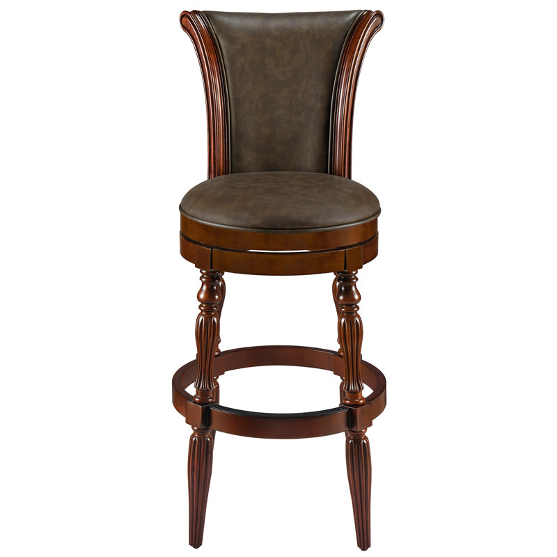 Tabouret de bar pivotant en bois massif Laiklyn, Brun, 4
