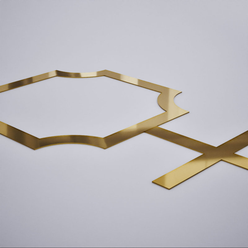 Miroir doré Bradley, 23.38" H x 40.875" W x 0.125" D, Miroir doré