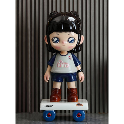 Creative Cartoon Skateboard Girl Resin Decoration Item