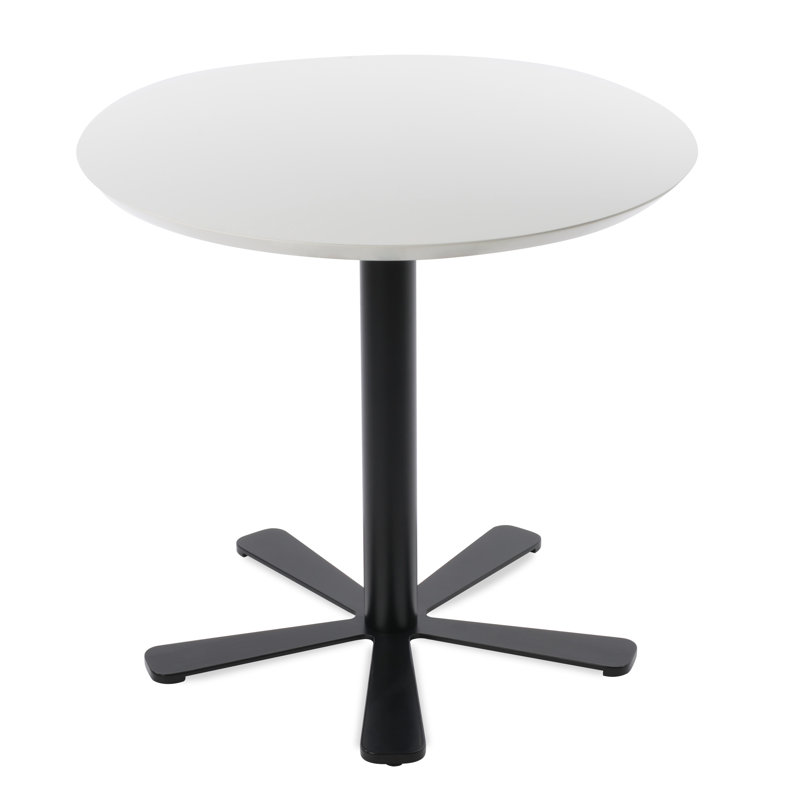 Table de salle à manger Slivno, H 29,5 po x L 21,5 po x l 21,5 po, Noir, Laque blanche