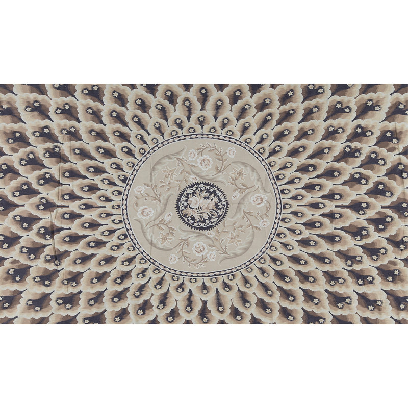 Hand-Knotted High-Quality Brown and Beige Area Rug