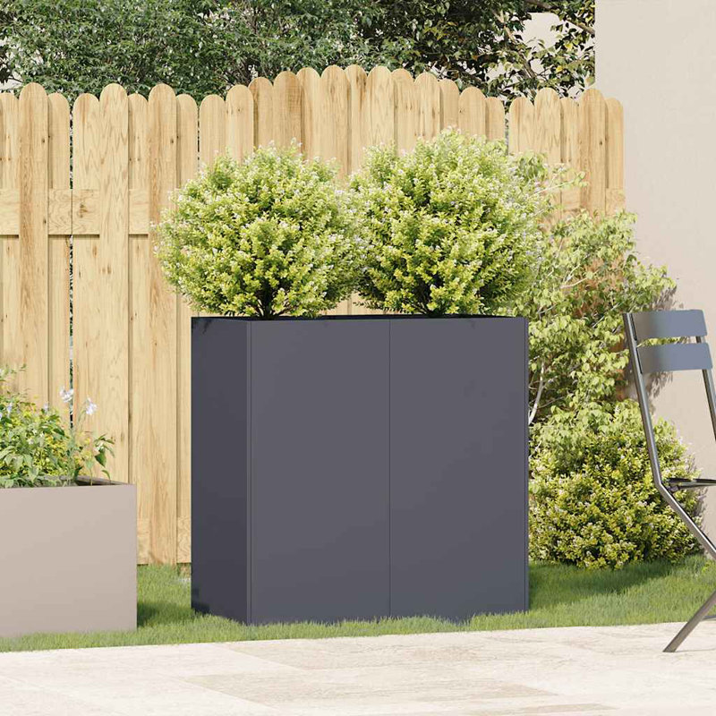 Planter 40x80 Cm Cold-Rolled Steel, 80cm H x 80cm W x 40cm D, Anthracite