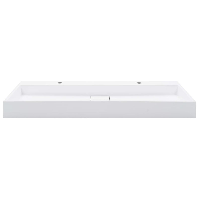 Belfry Bathroom Matanna White Ceramic Rectangular Sink, 2 tap holes, 1200 x 460 x 110 mm