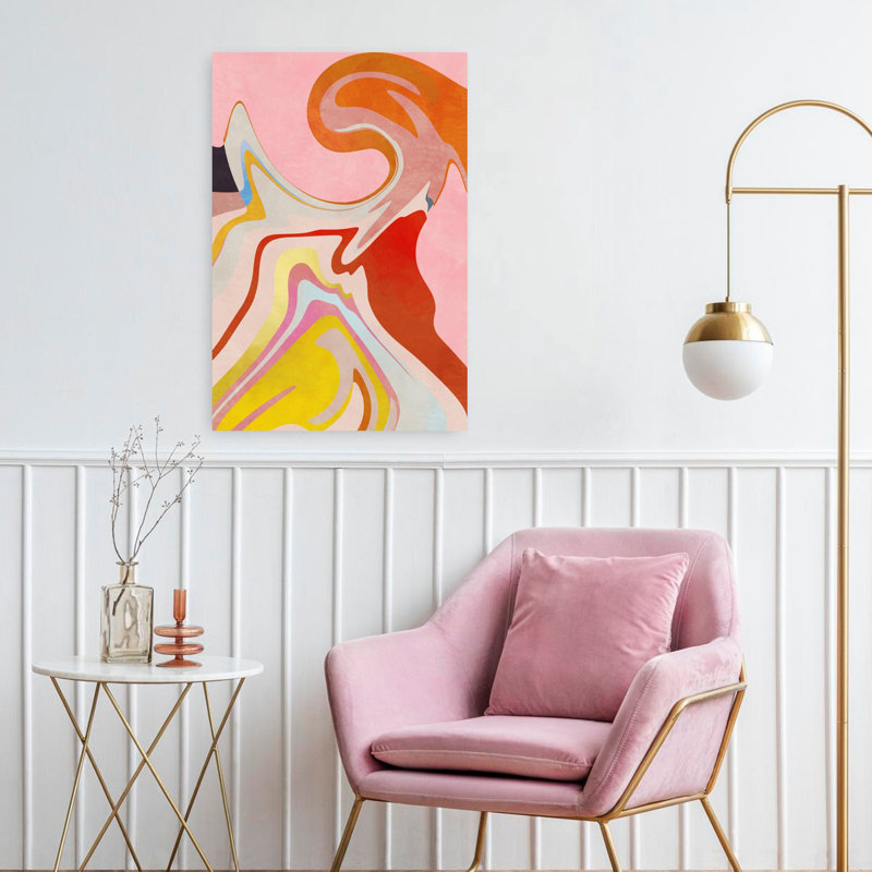 Art contemporain abstrait géométrique coloré, H 24 po x l 16 po