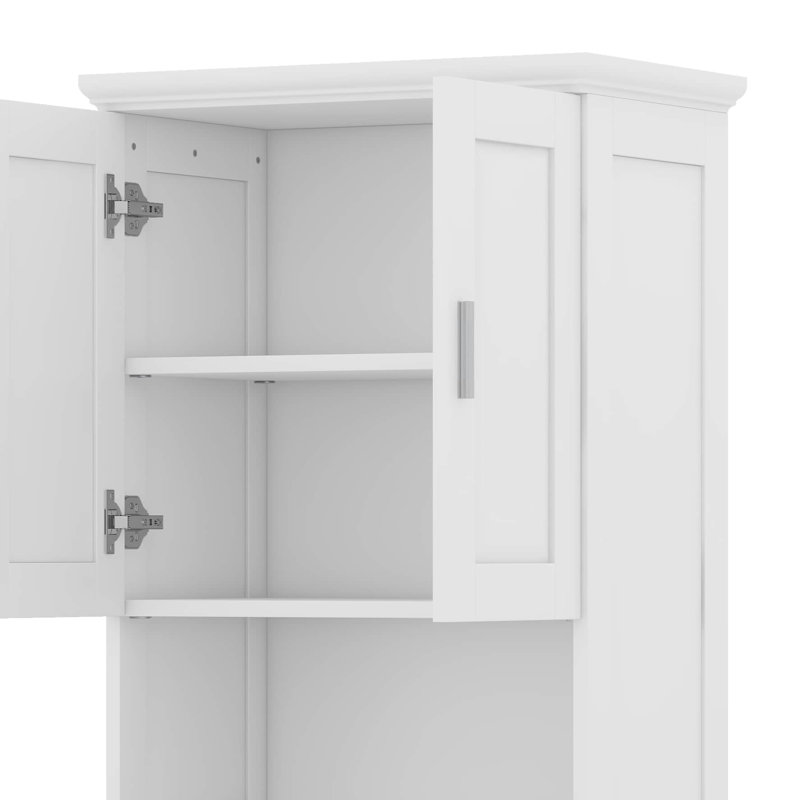 Cabinet With Tilt-Out Laundry Hamper Basket, White